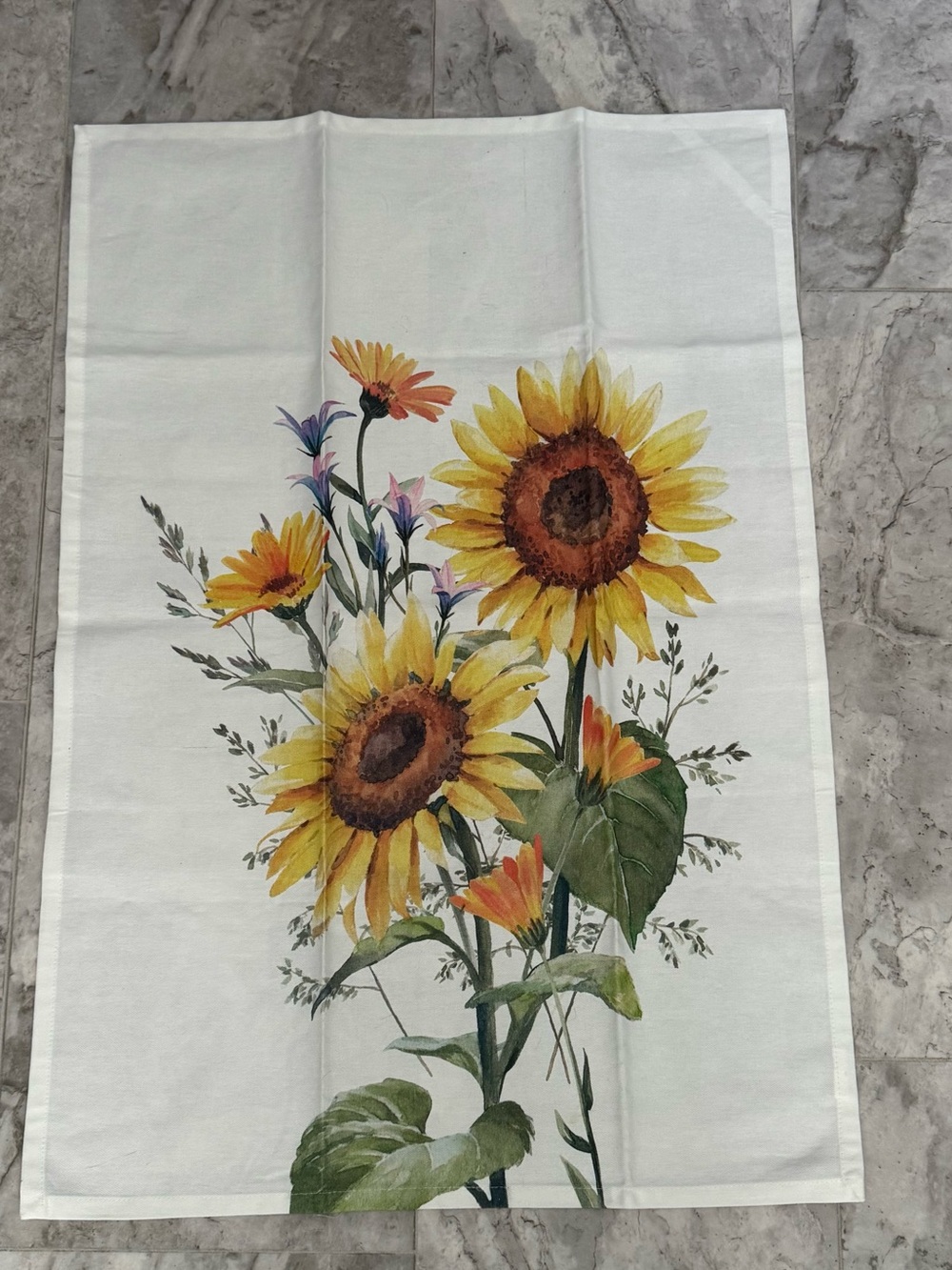 Sunflower Bouquet Decorative Tea Towel - Yellow Floral